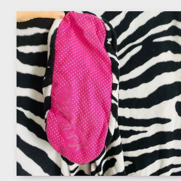 Nick & Nora Zebra Print Footed Pajamas XL Womens EXC One Piece Animal Print - Picture 5 of 8